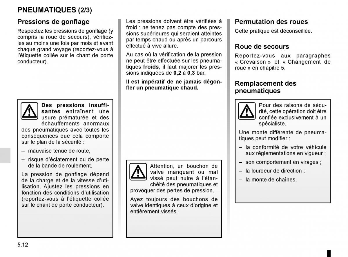 Dacia Sandero II 2 manuel du proprietaire / page 165