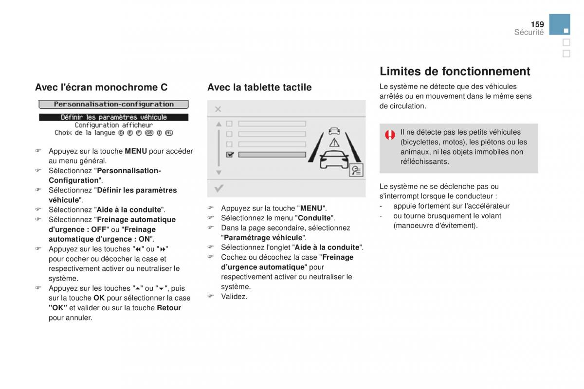 DS3 manuel du proprietaire / page 161