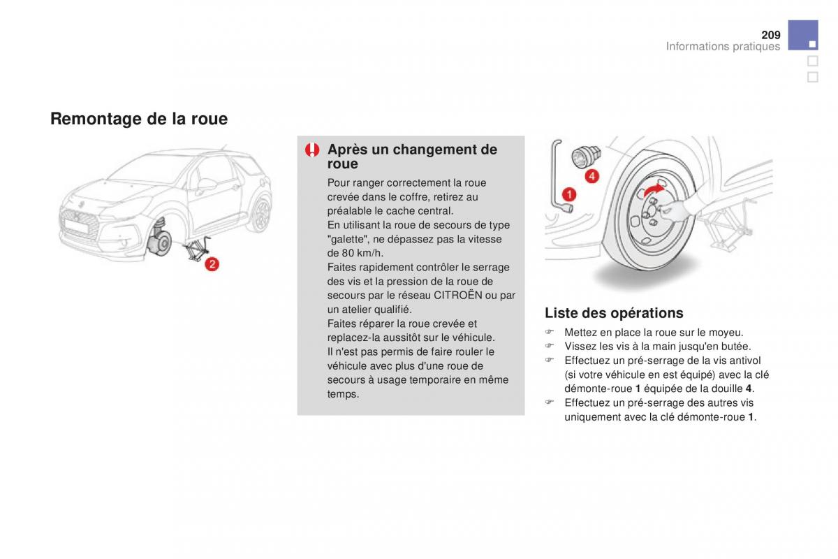 DS3 manuel du proprietaire / page 211