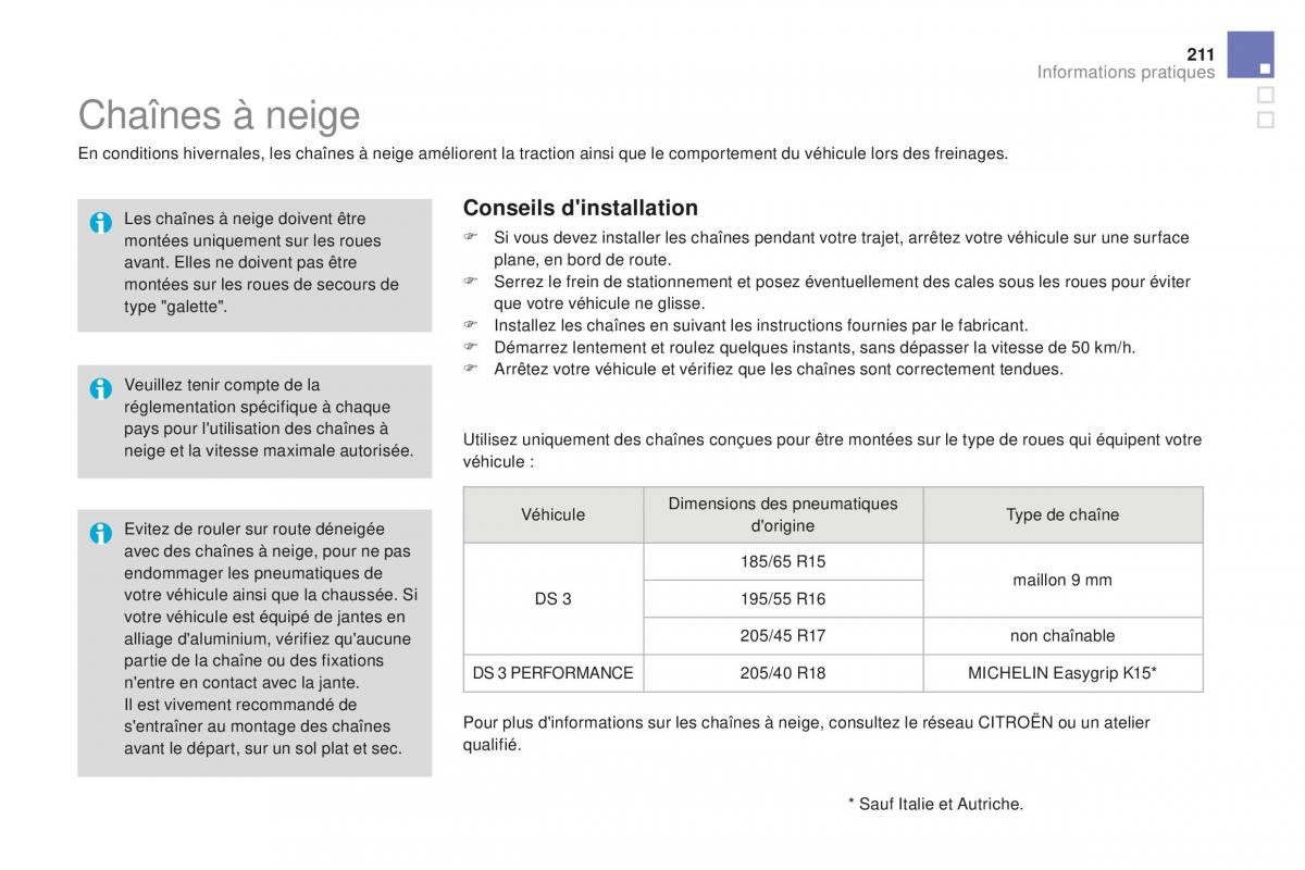 DS3 manuel du proprietaire / page 213