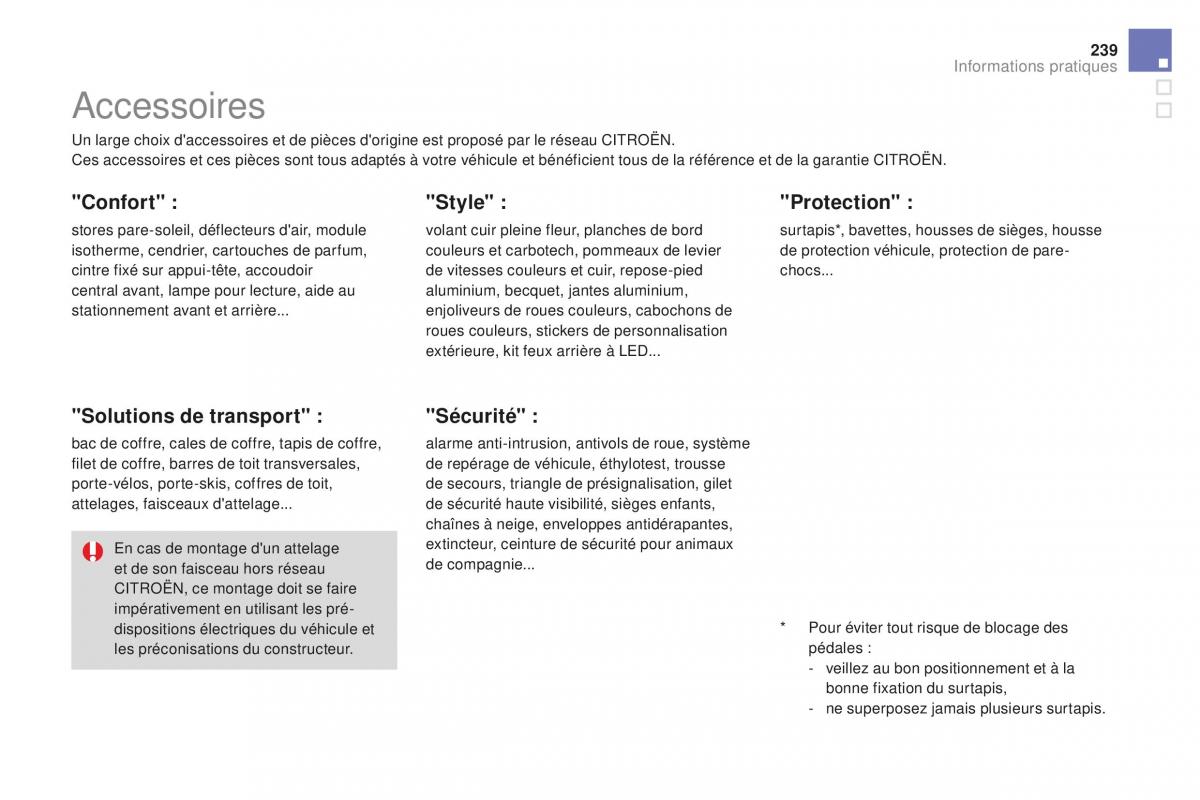 DS3 manuel du proprietaire / page 241