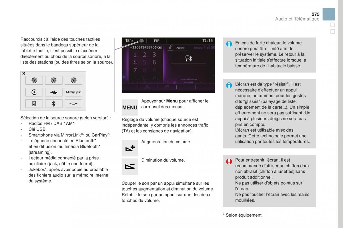 DS3 manuel du proprietaire / page 277