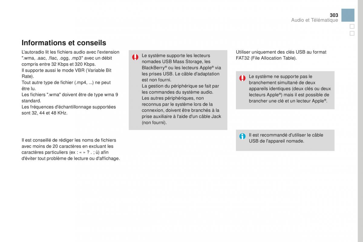 DS3 manuel du proprietaire / page 305