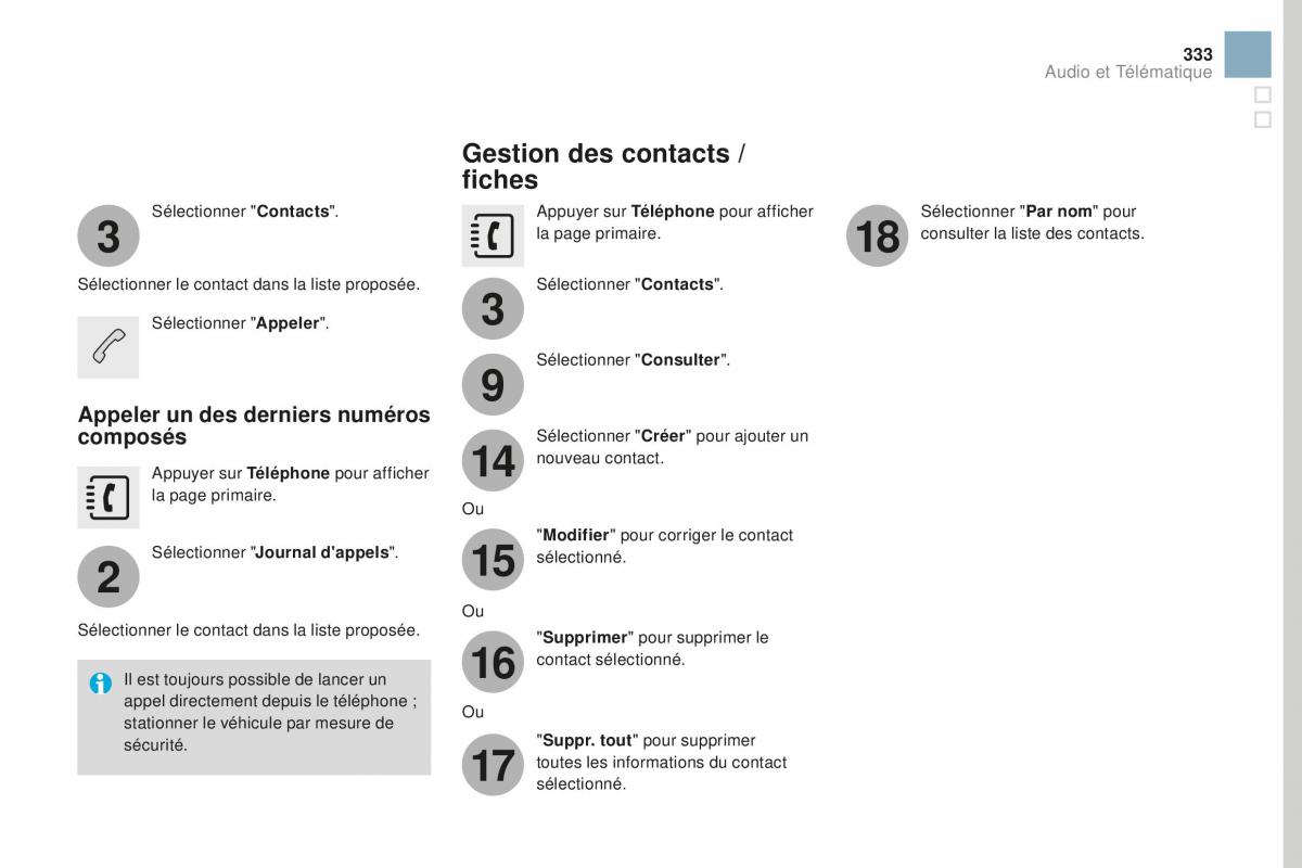 DS3 manuel du proprietaire / page 335