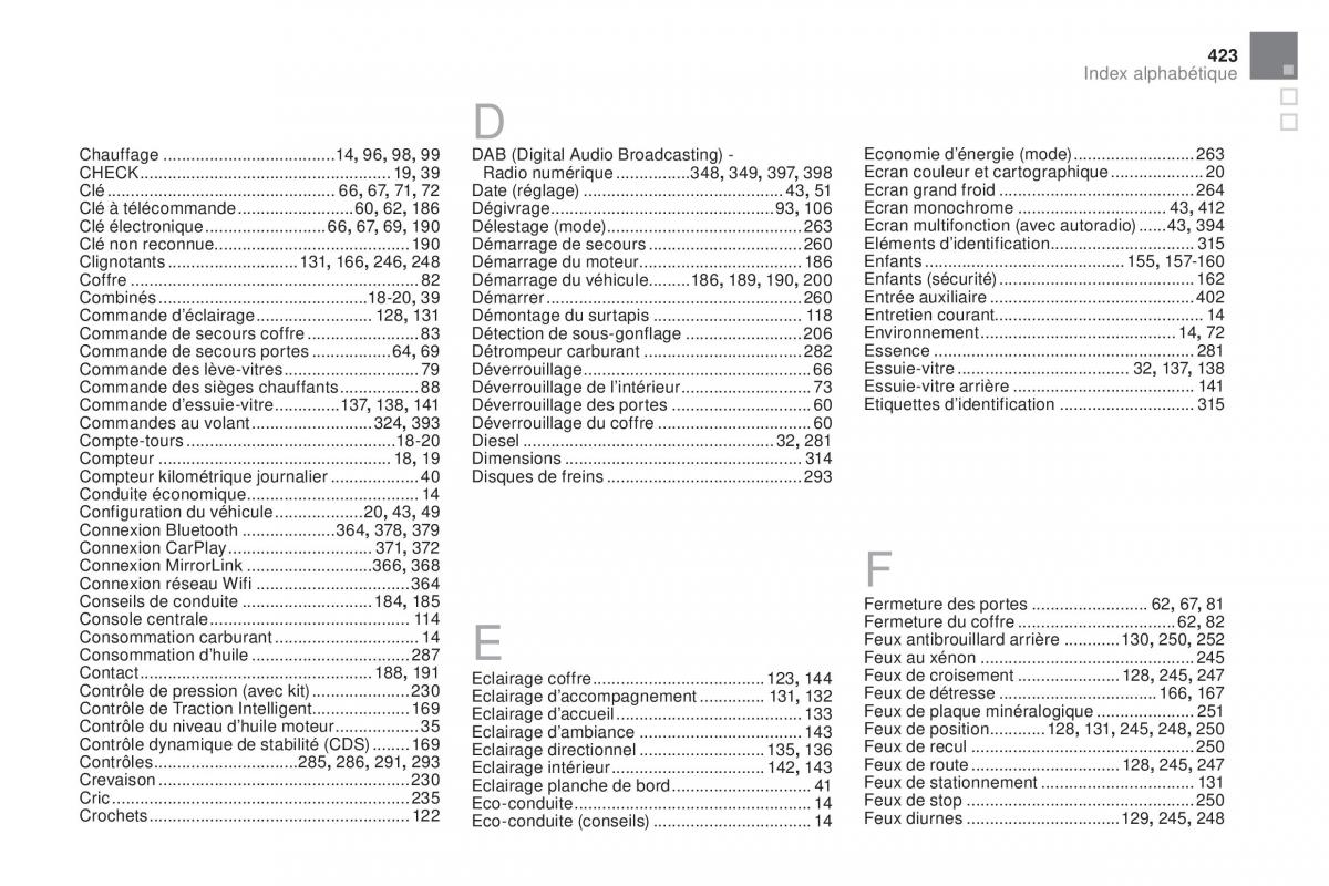 DS4 manuel du proprietaire / page 425