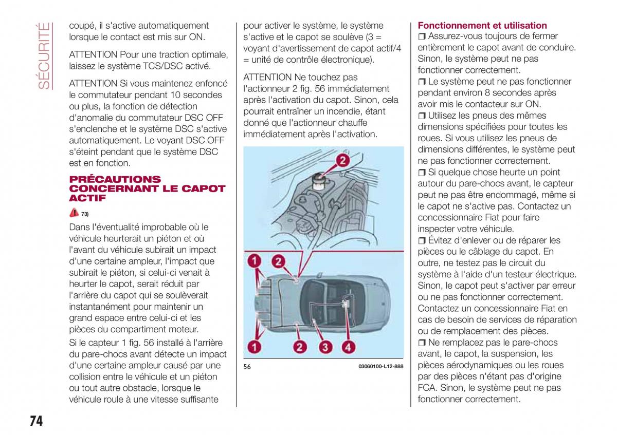 Fiat 124 Spider manuel du proprietaire / page 76