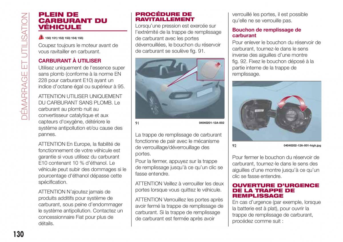 Fiat 124 Spider manuel du proprietaire / page 132