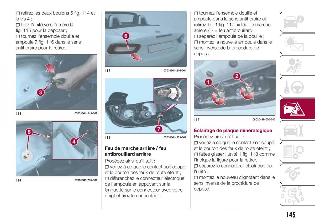 Fiat 124 Spider manuel du proprietaire / page 147