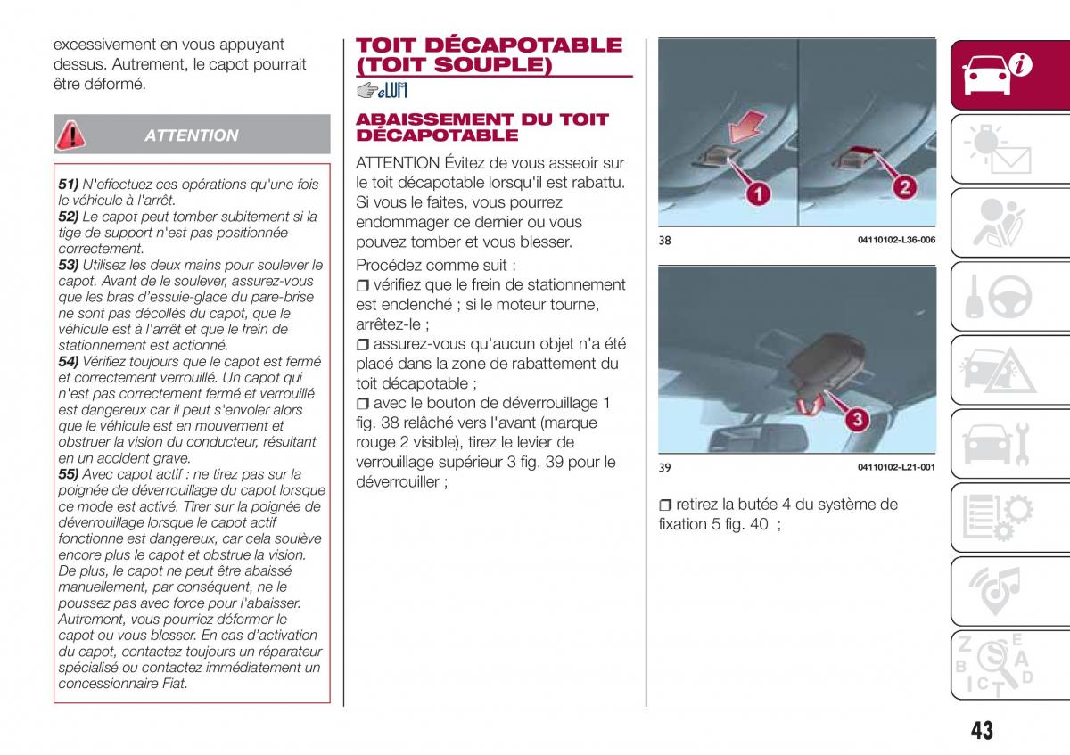 Fiat 124 Spider manuel du proprietaire / page 45