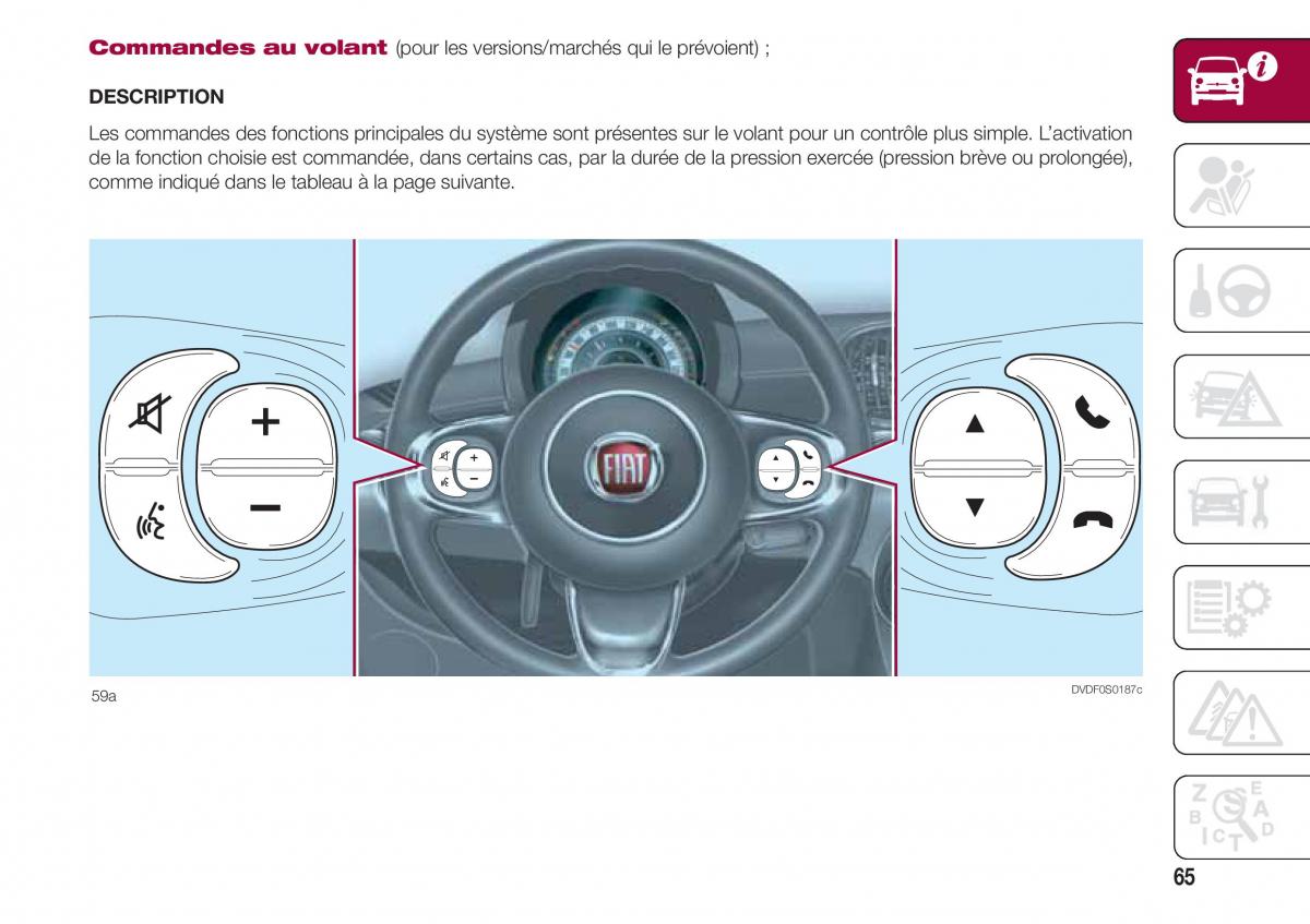 Fiat 500 manuel du proprietaire / page 67