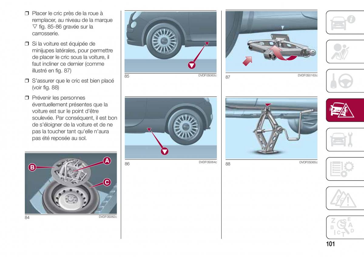 Fiat 500 manuel du proprietaire / page 103