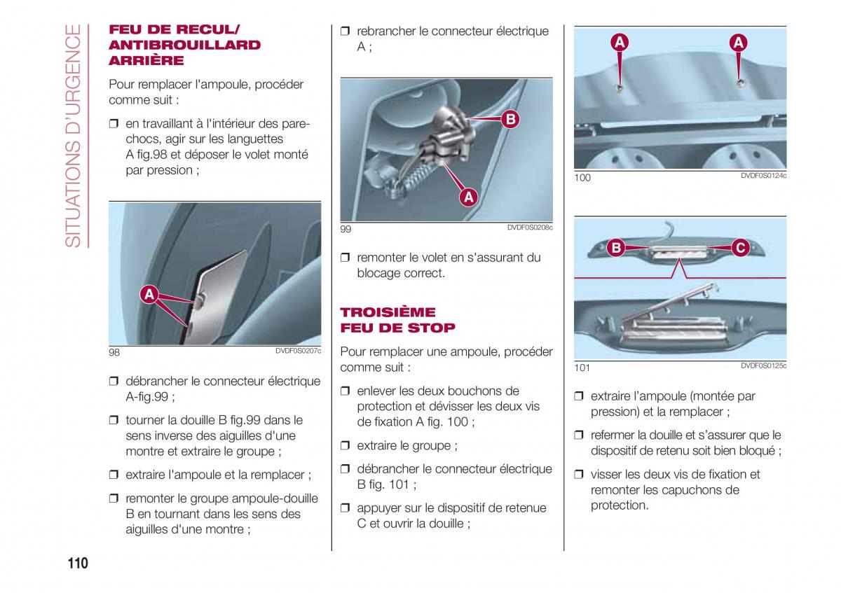 Fiat 500 manuel du proprietaire / page 112