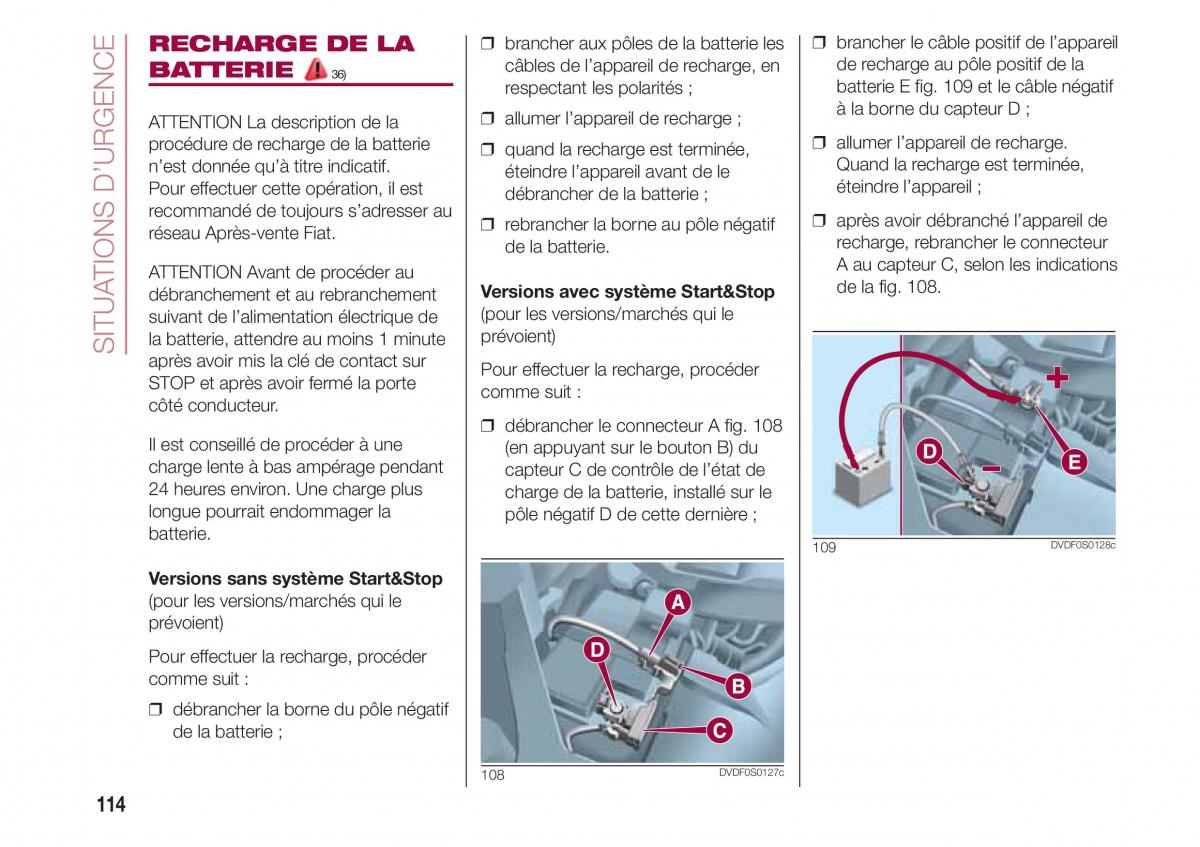 Fiat 500 manuel du proprietaire / page 116