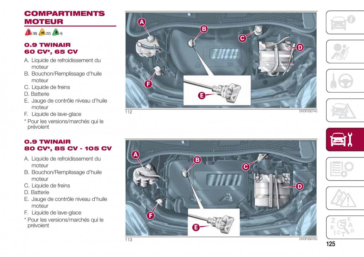 Fiat 500 manuel du proprietaire / page 127