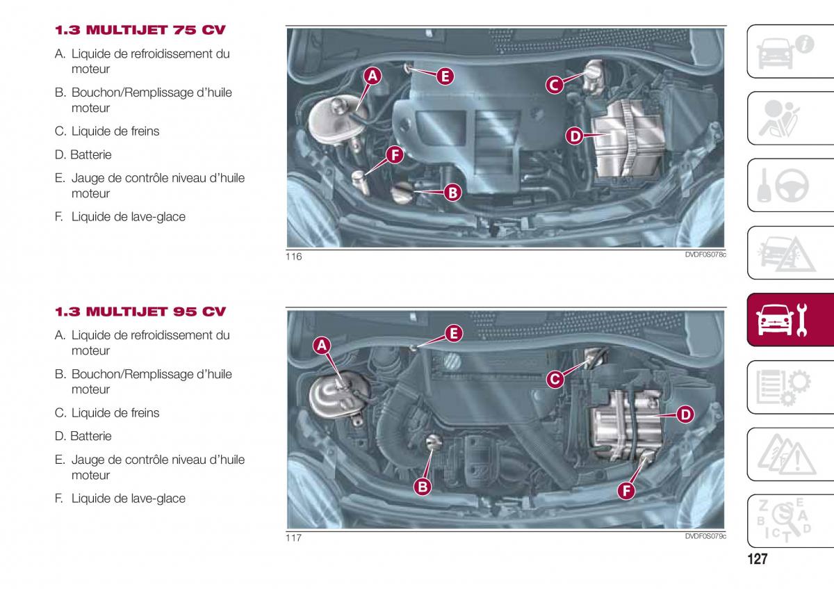 Fiat 500 manuel du proprietaire / page 129