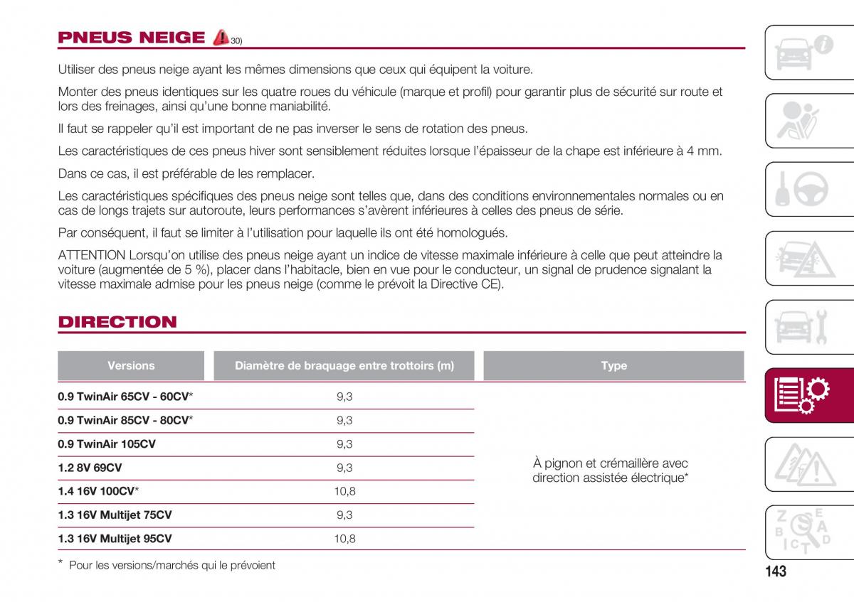 Fiat 500 manuel du proprietaire / page 145