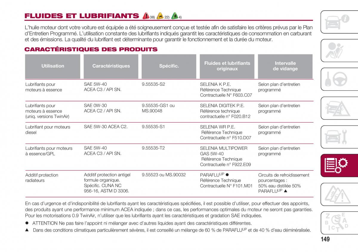 Fiat 500 manuel du proprietaire / page 151