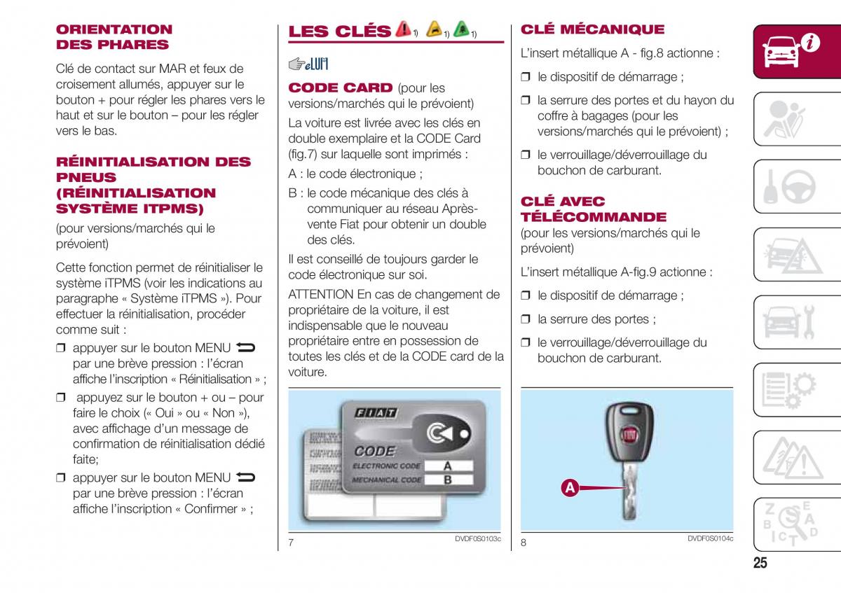 Fiat 500 manuel du proprietaire / page 27