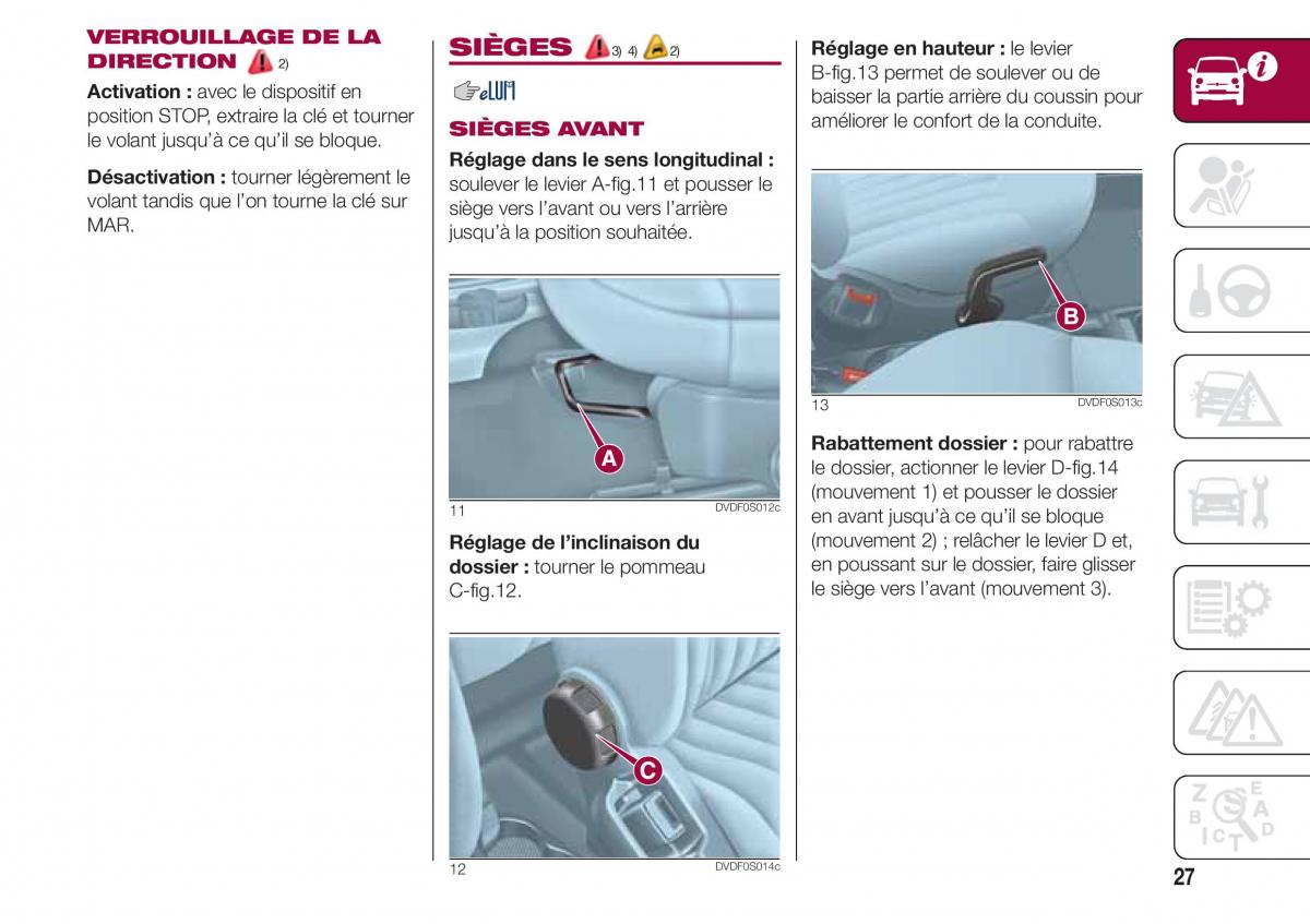 Fiat 500 manuel du proprietaire / page 29