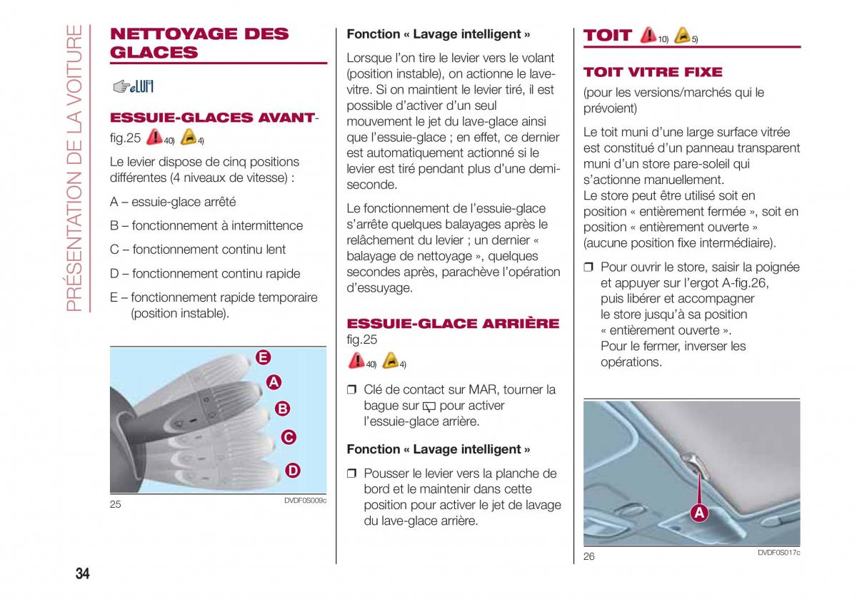 Fiat 500 manuel du proprietaire / page 36