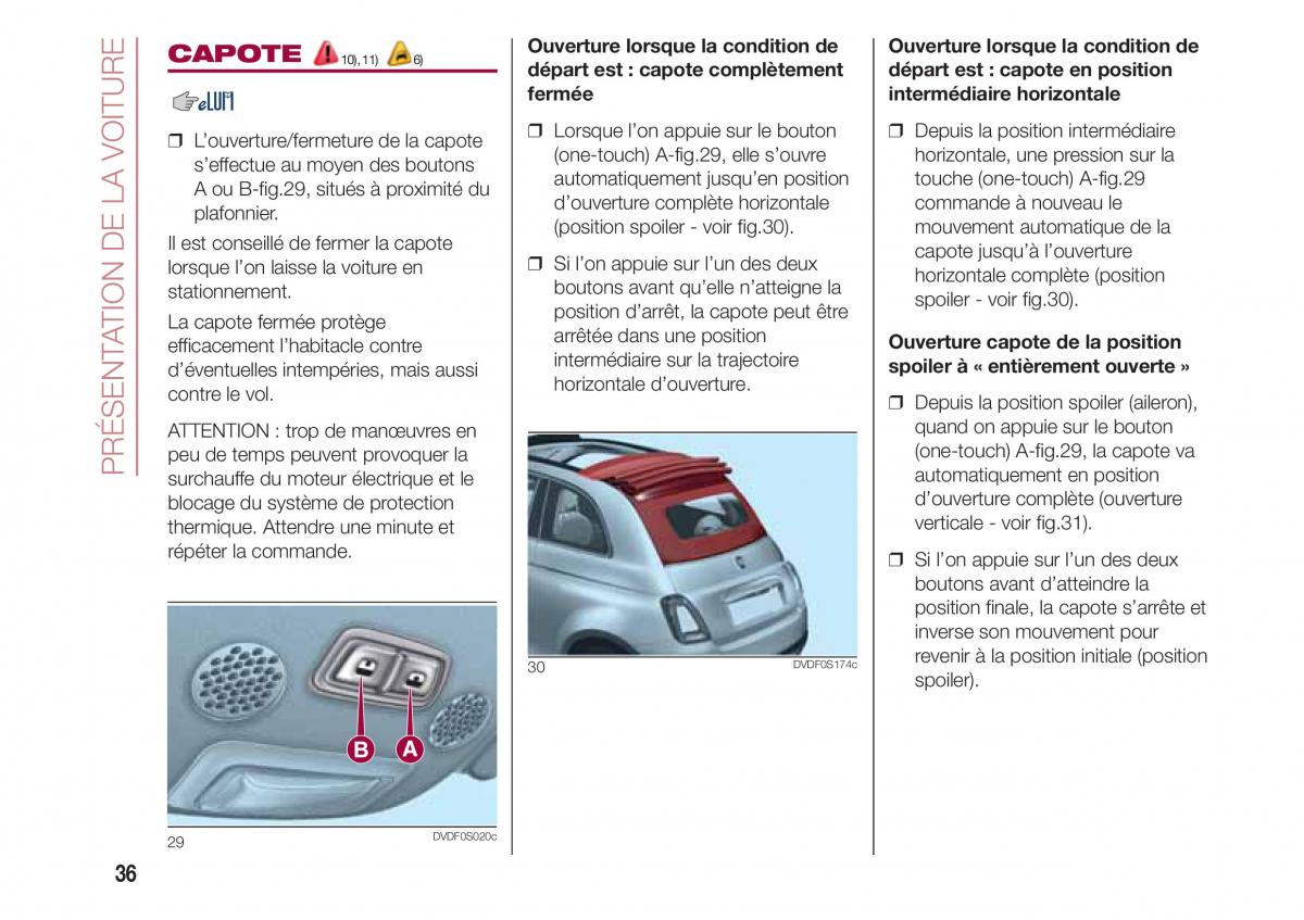 Fiat 500 manuel du proprietaire / page 38