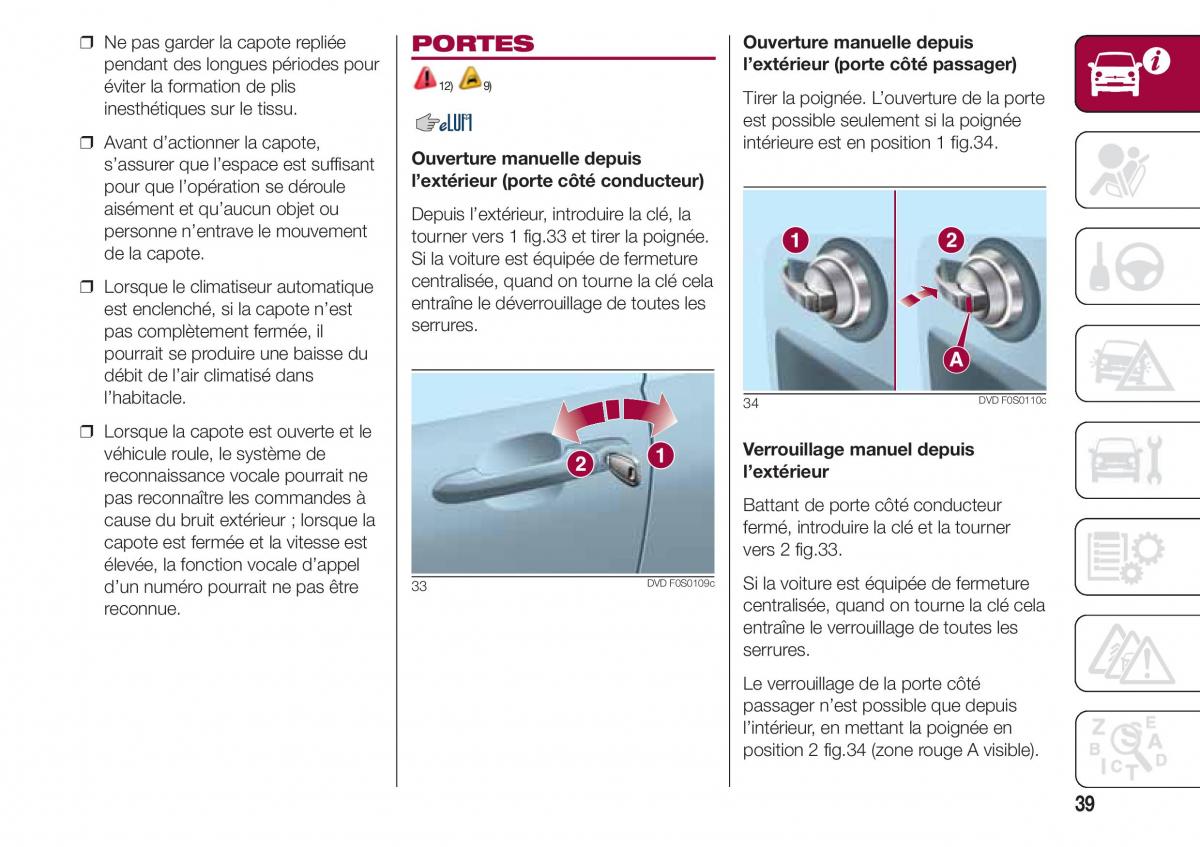 Fiat 500 manuel du proprietaire / page 41