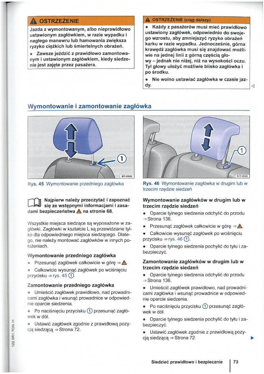 VW Touran I 1 2FL instrukcja obslugi / page 75