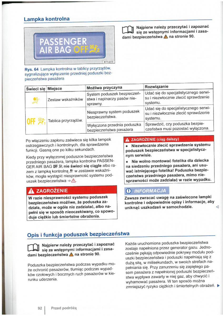 VW Touran I 1 2FL instrukcja obslugi / page 94