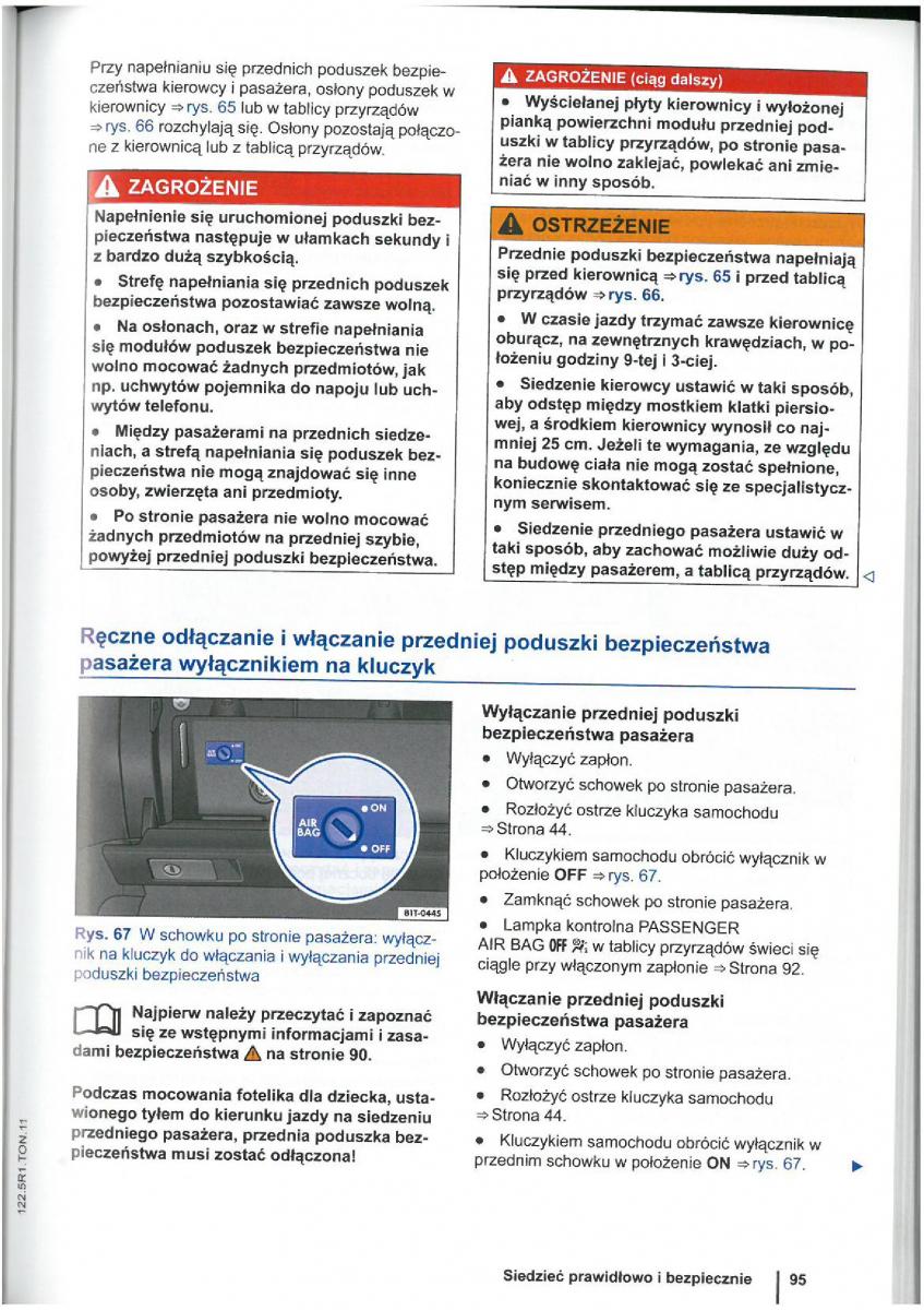 VW Touran I 1 2FL instrukcja obslugi / page 97