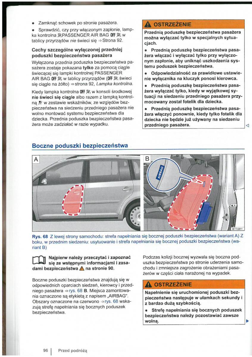 VW Touran I 1 2FL instrukcja obslugi / page 98