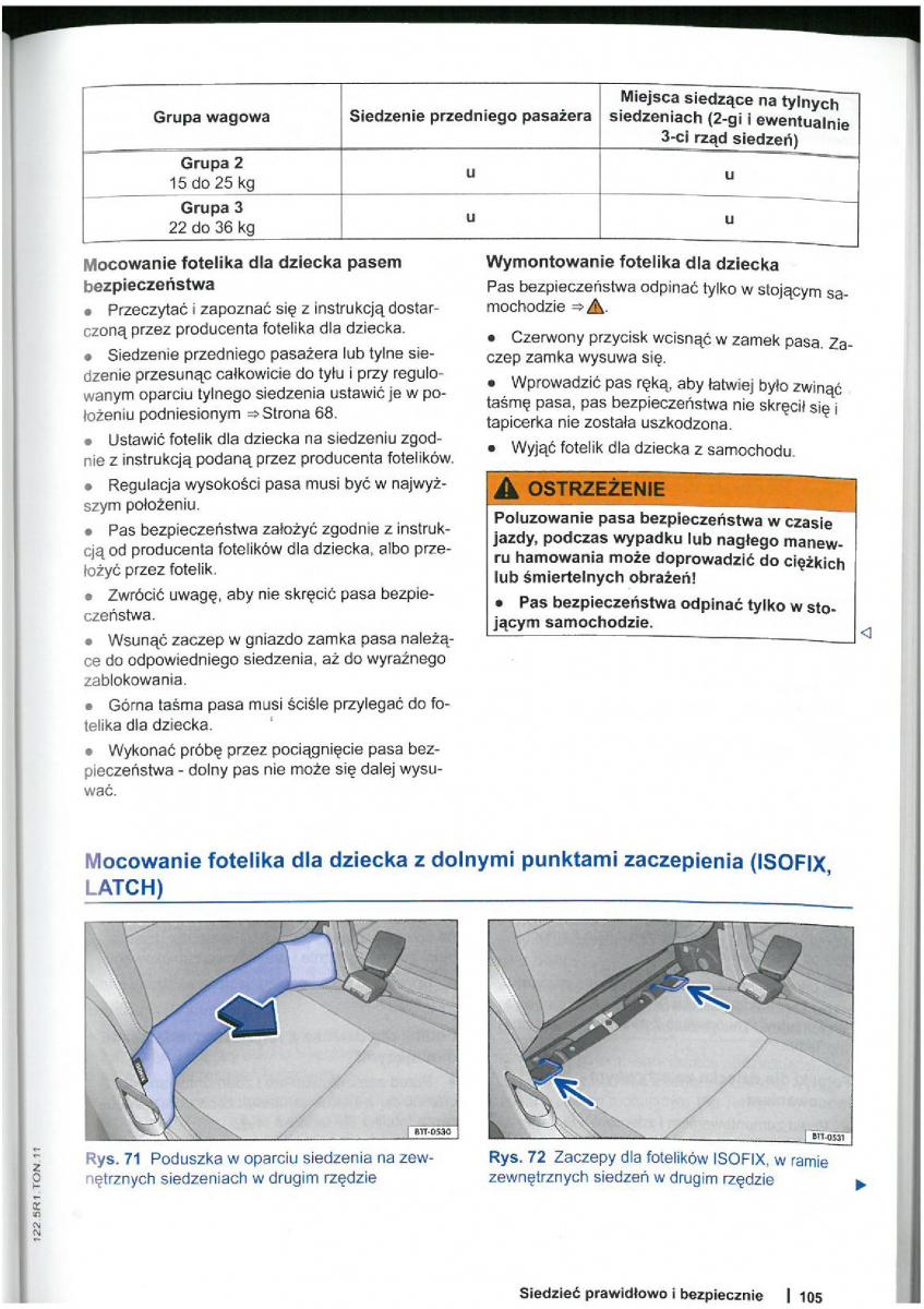 VW Touran I 1 2FL instrukcja obslugi / page 107