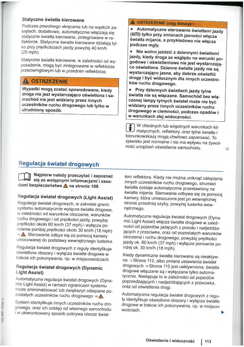 VW Touran I 1 2FL instrukcja obslugi / page 115