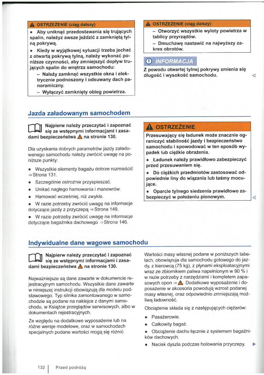 VW Touran I 1 2FL instrukcja obslugi / page 134