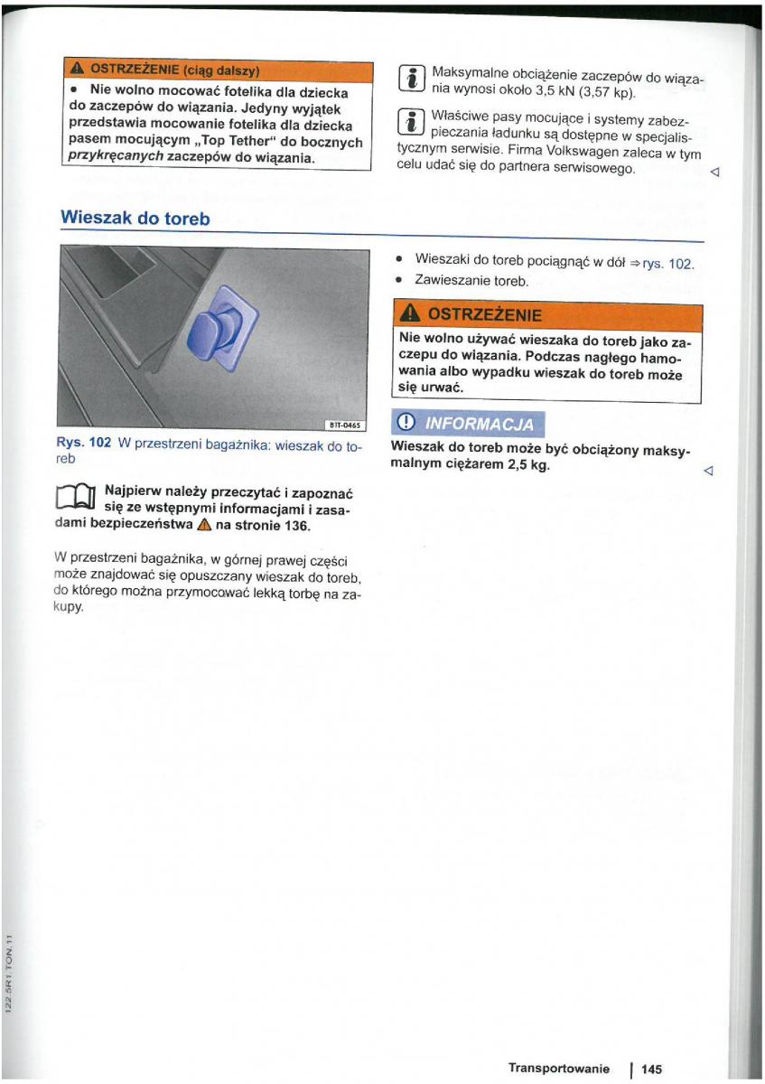 VW Touran I 1 2FL instrukcja obslugi / page 147