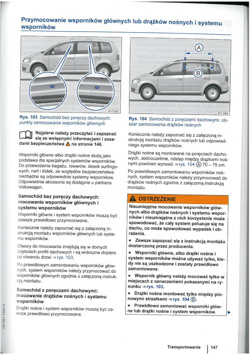 VW Touran I 1 2FL instrukcja obslugi / page 149