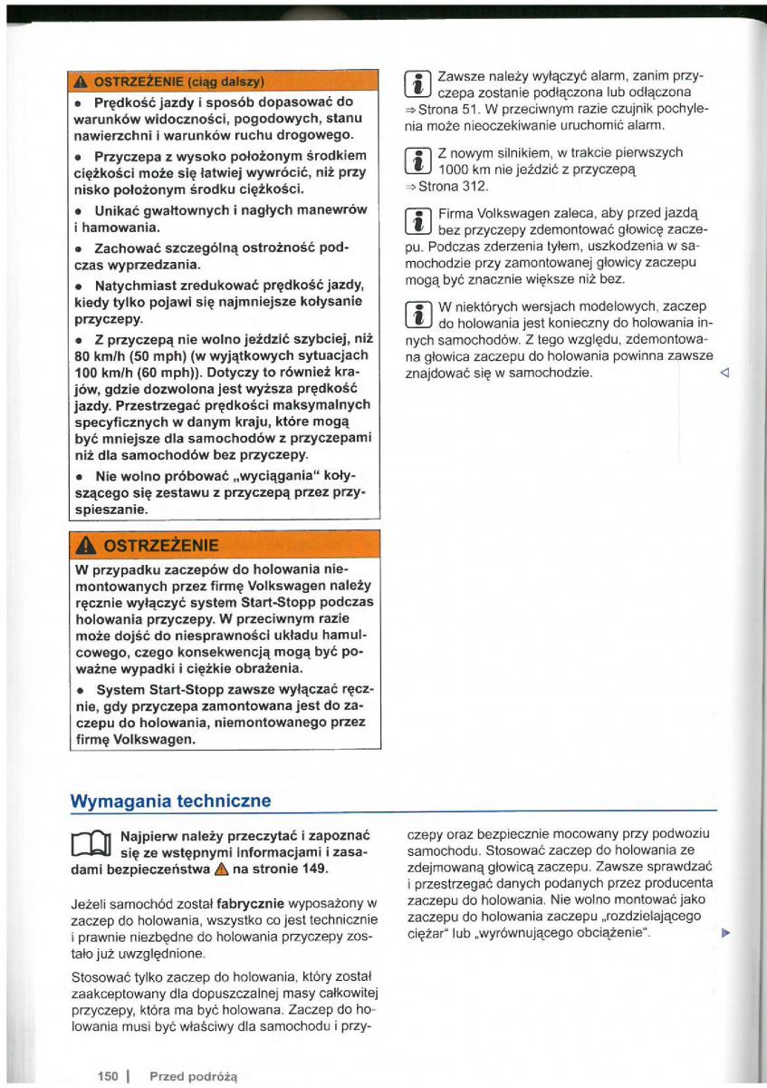 VW Touran I 1 2FL instrukcja obslugi / page 152