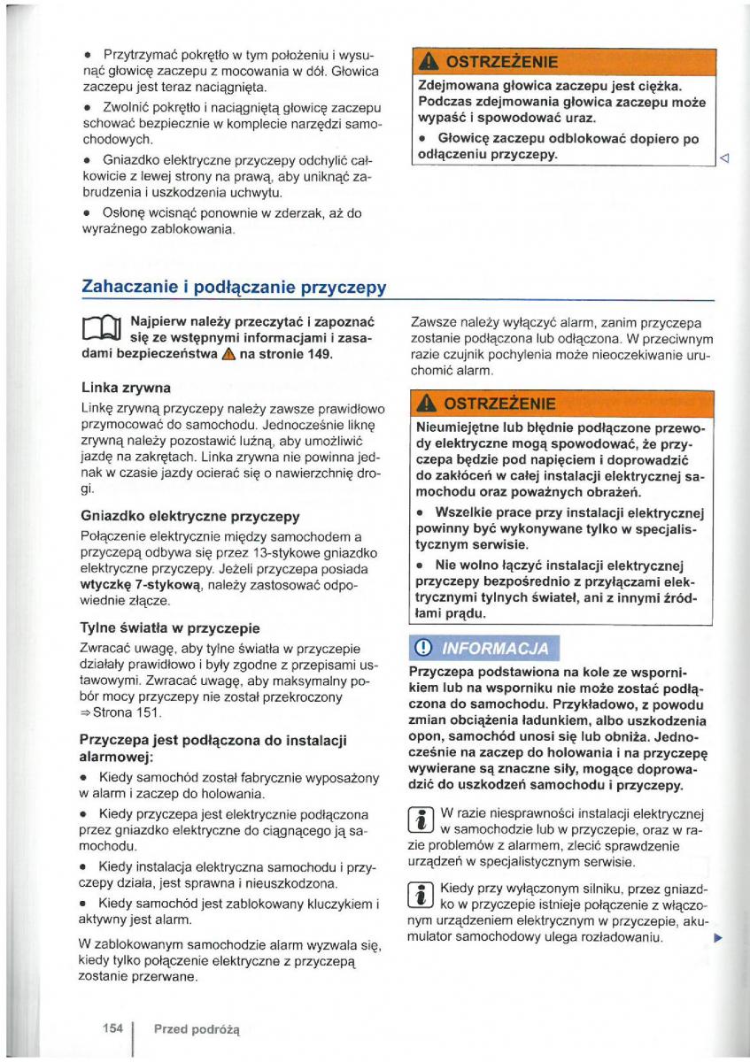 VW Touran I 1 2FL instrukcja obslugi / page 156