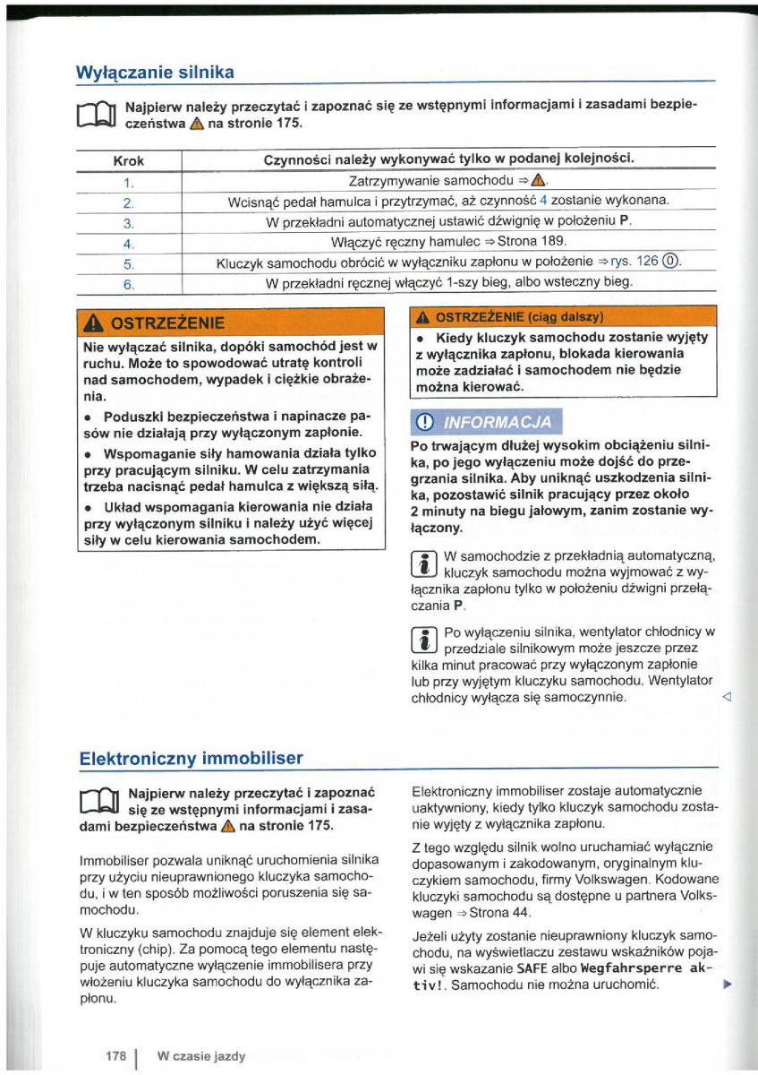 VW Touran I 1 2FL instrukcja obslugi / page 180