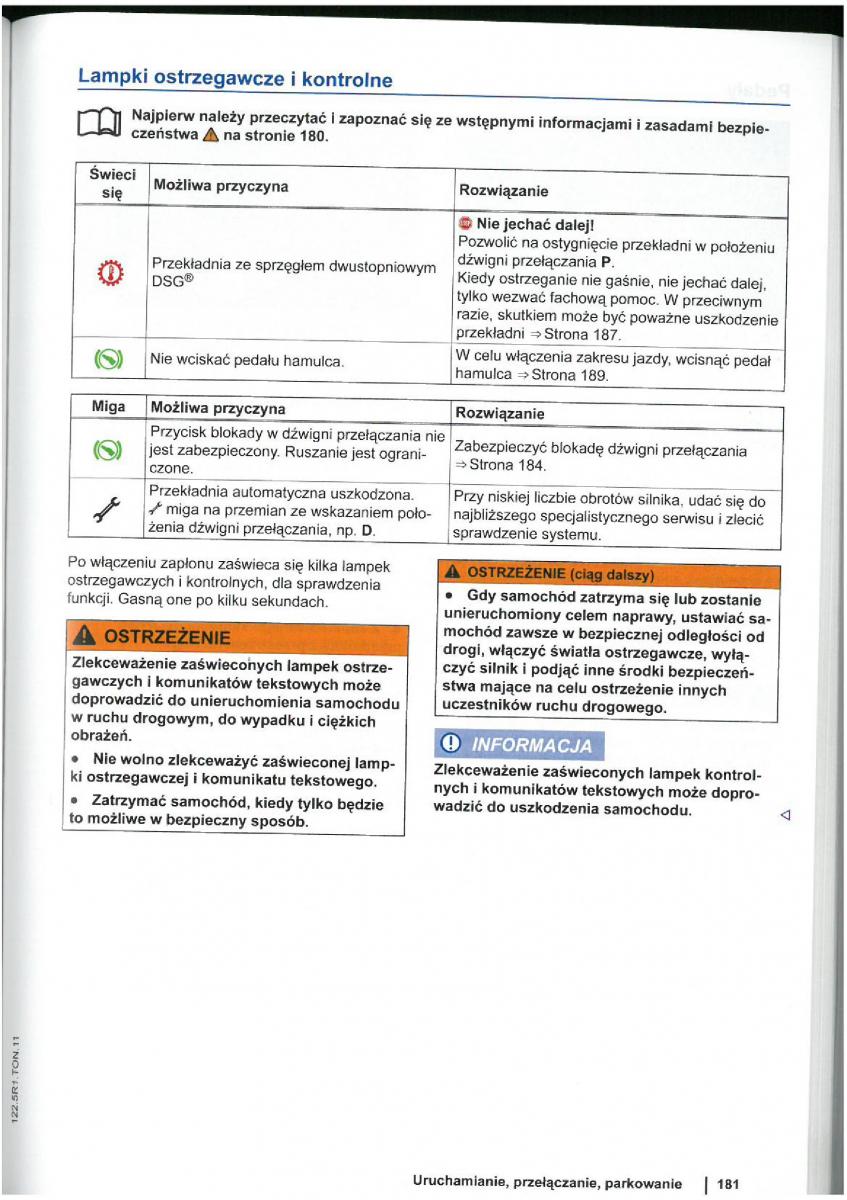 VW Touran I 1 2FL instrukcja obslugi / page 183