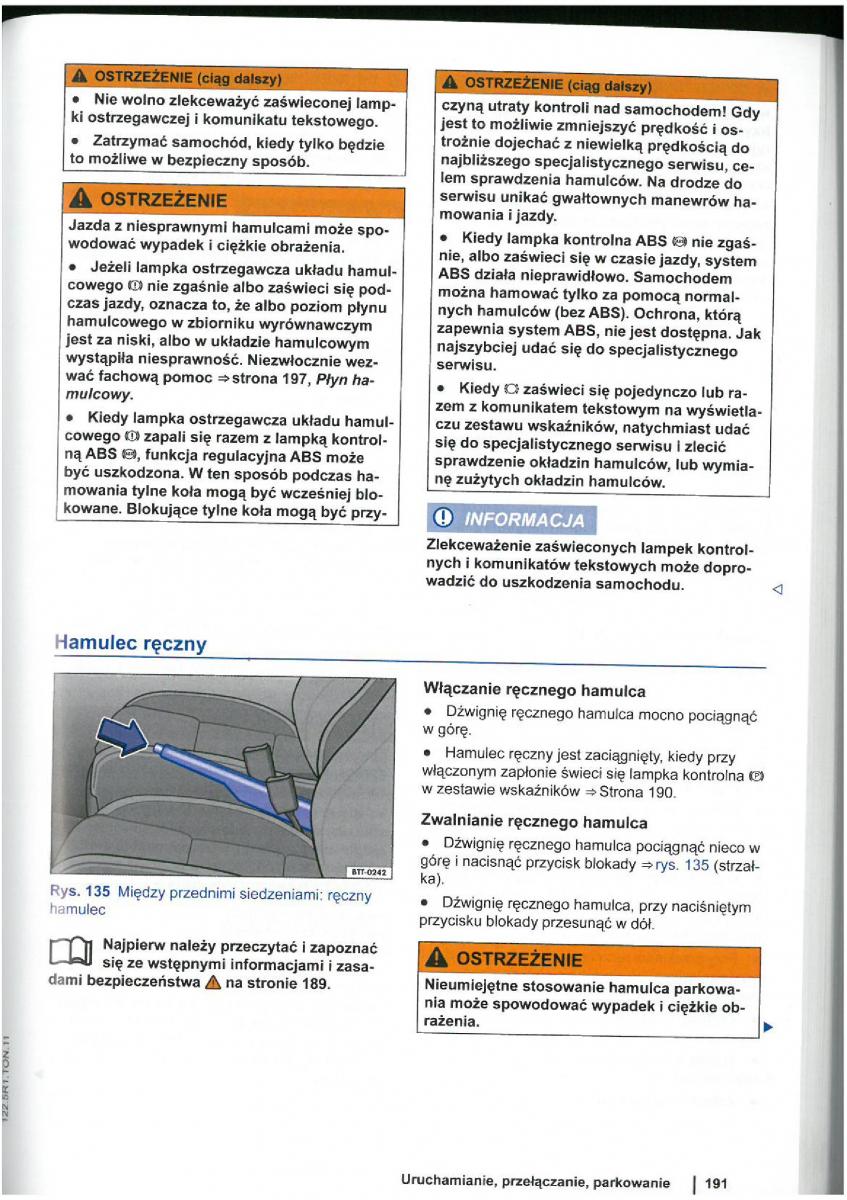 VW Touran I 1 2FL instrukcja obslugi / page 193