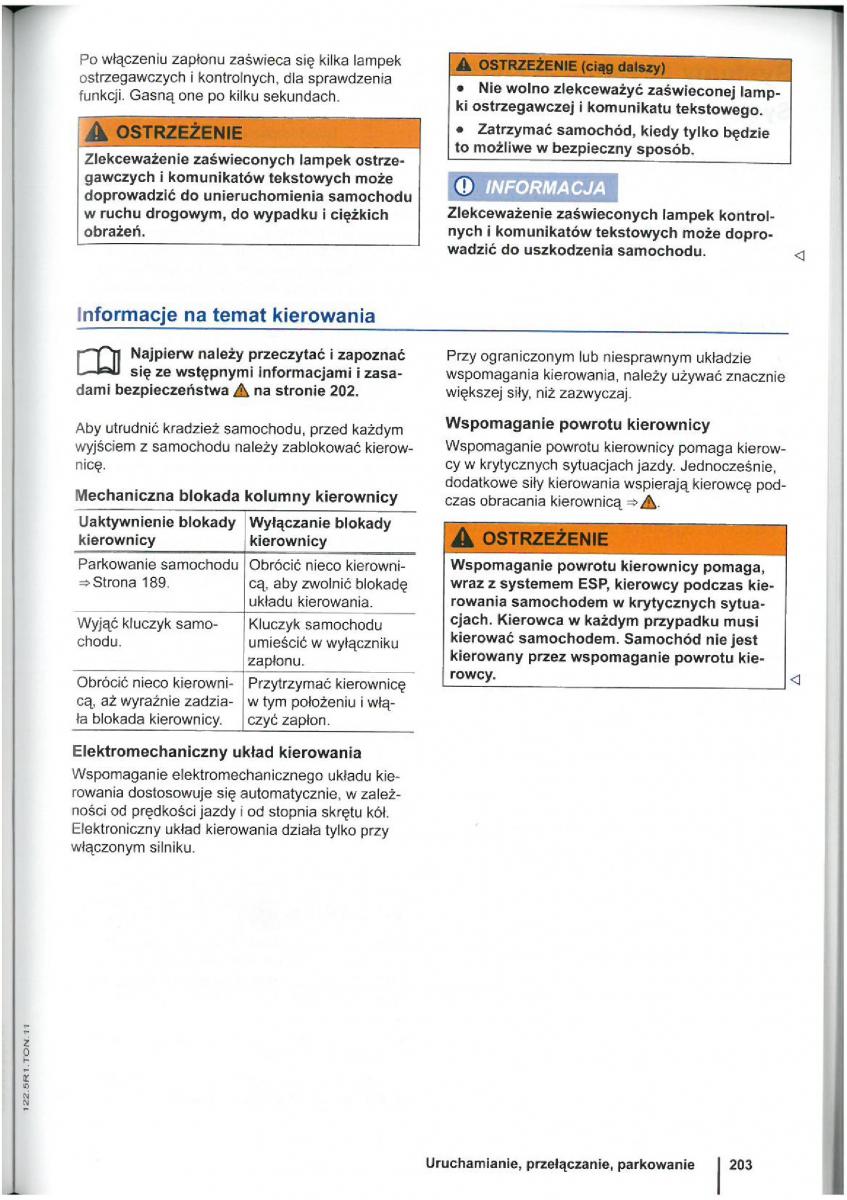 VW Touran I 1 2FL instrukcja obslugi / page 205