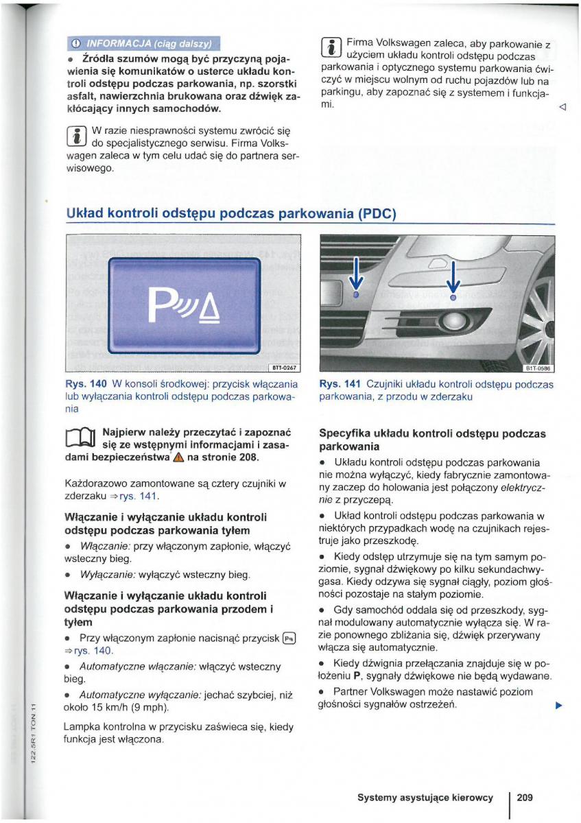 VW Touran I 1 2FL instrukcja obslugi / page 211