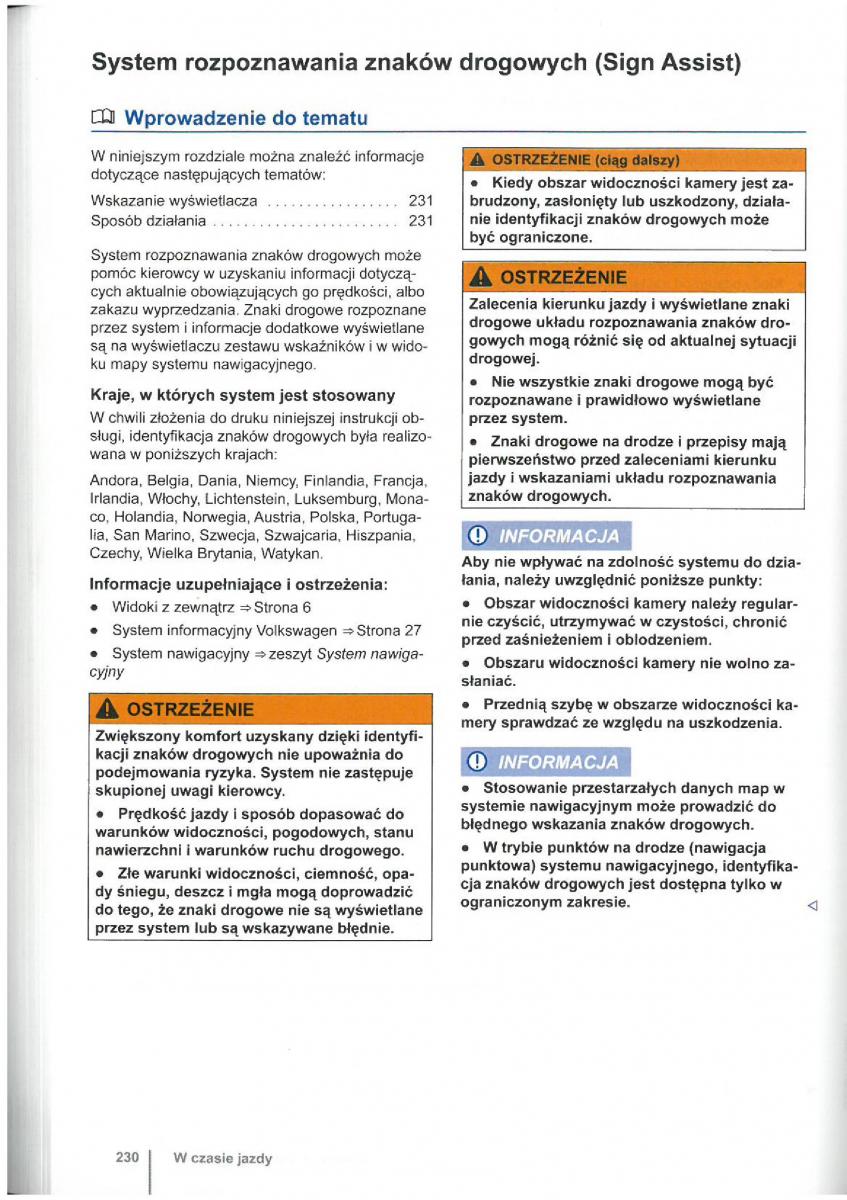 VW Touran I 1 2FL instrukcja obslugi / page 232