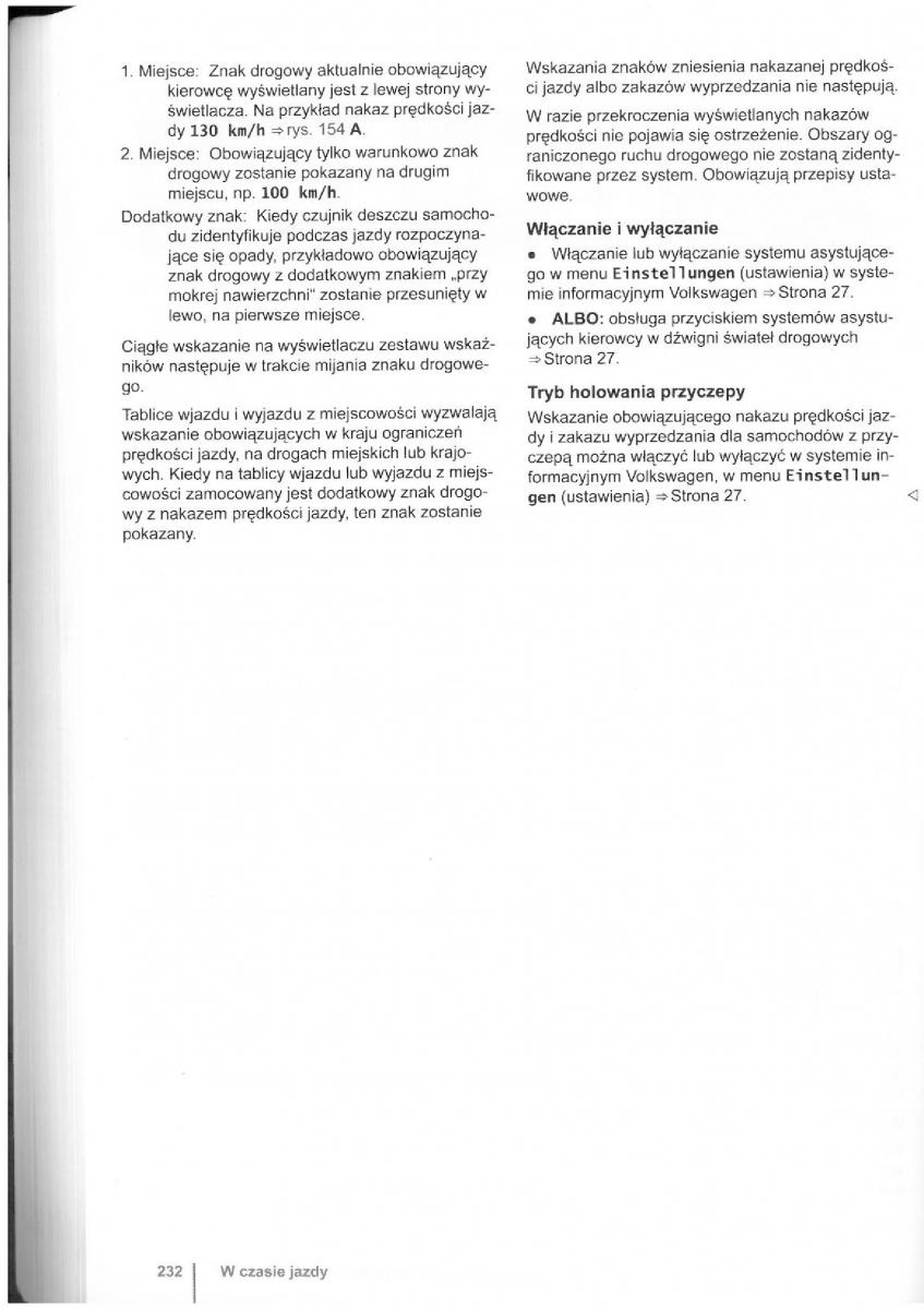 VW Touran I 1 2FL instrukcja obslugi / page 234