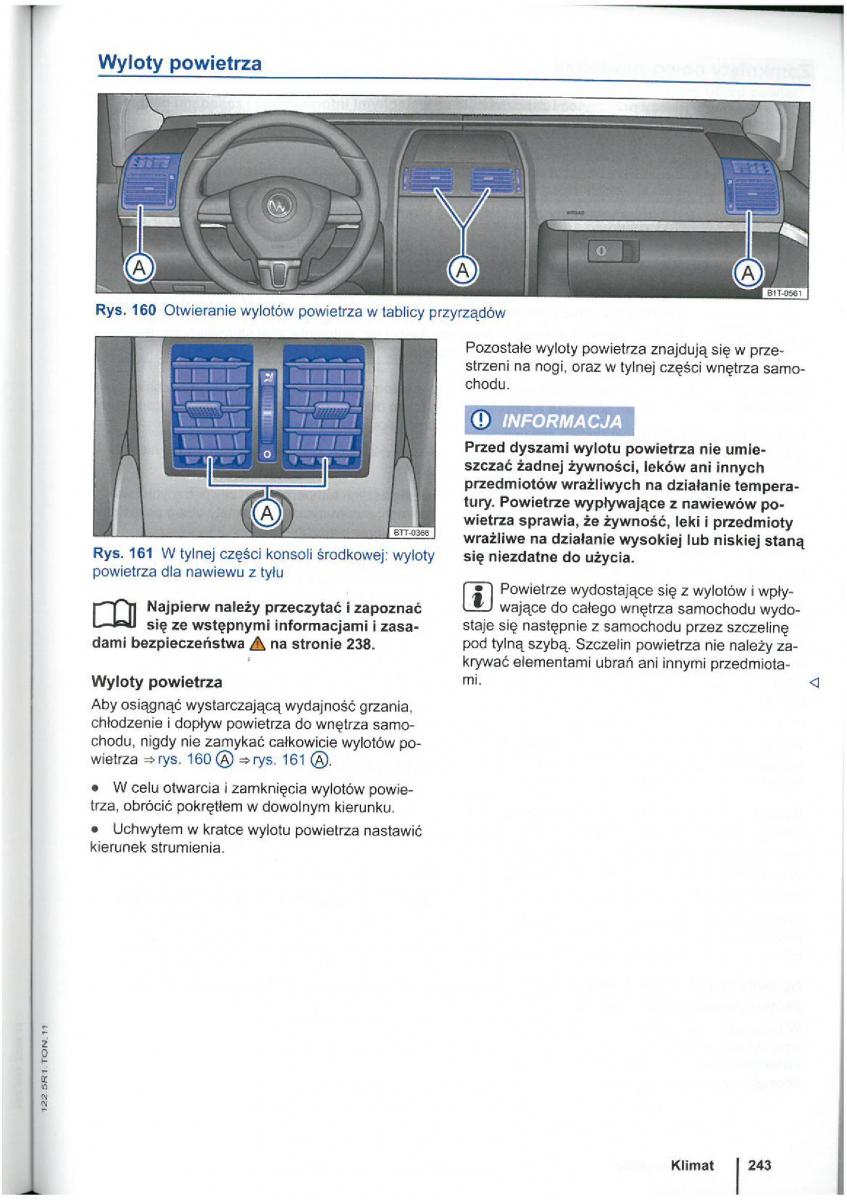 VW Touran I 1 2FL instrukcja obslugi / page 245