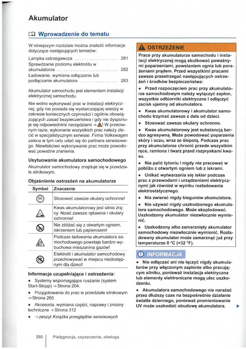 VW Touran I 1 2FL instrukcja obslugi / page 282