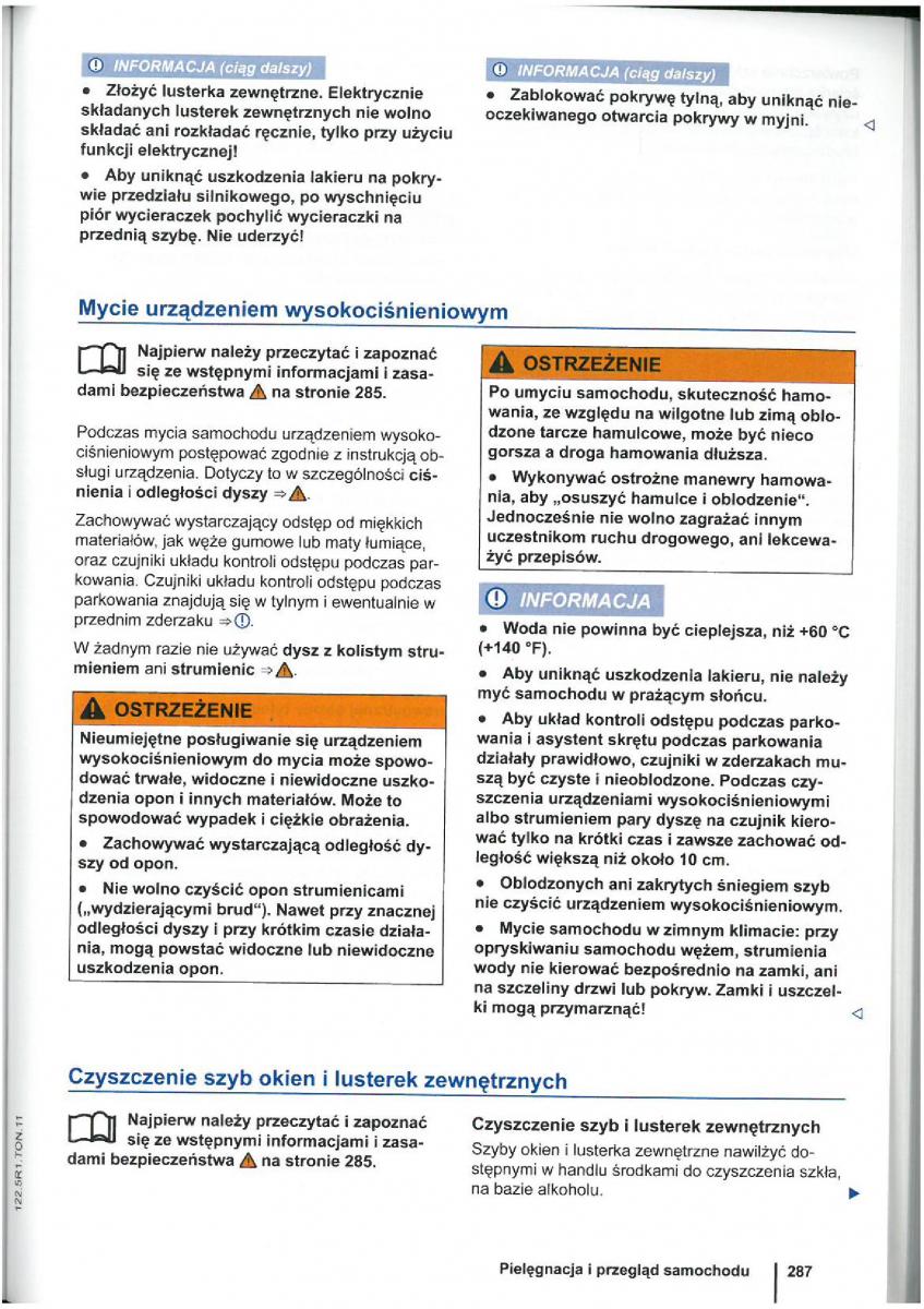 VW Touran I 1 2FL instrukcja obslugi / page 289