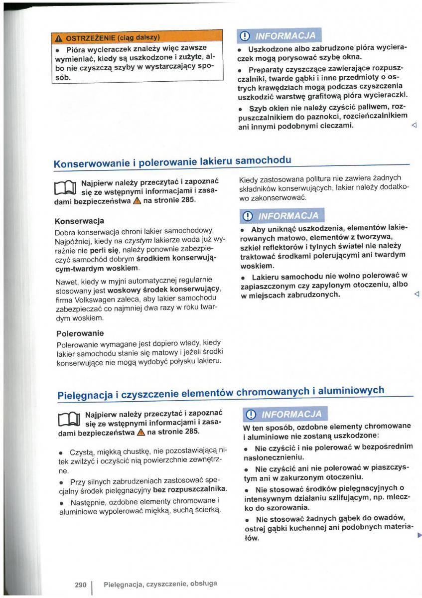 VW Touran I 1 2FL instrukcja obslugi / page 292