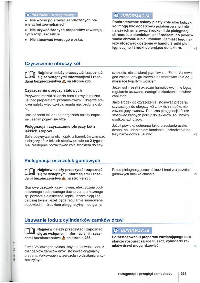 VW Touran I 1 2FL instrukcja obslugi / page 293