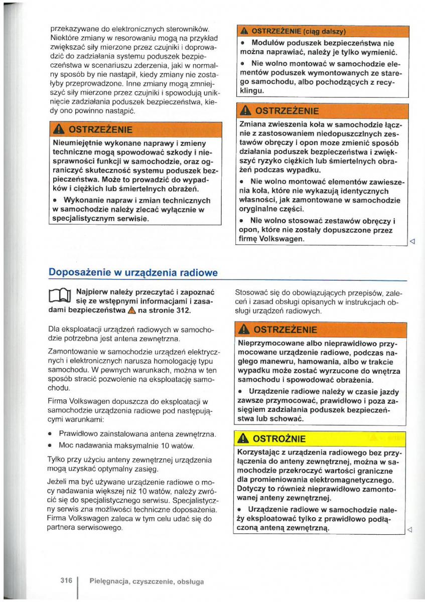 VW Touran I 1 2FL instrukcja obslugi / page 318